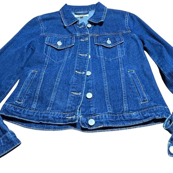 Women's Blue Jean Jacket with Paisley Patch - Picture 3 of 5